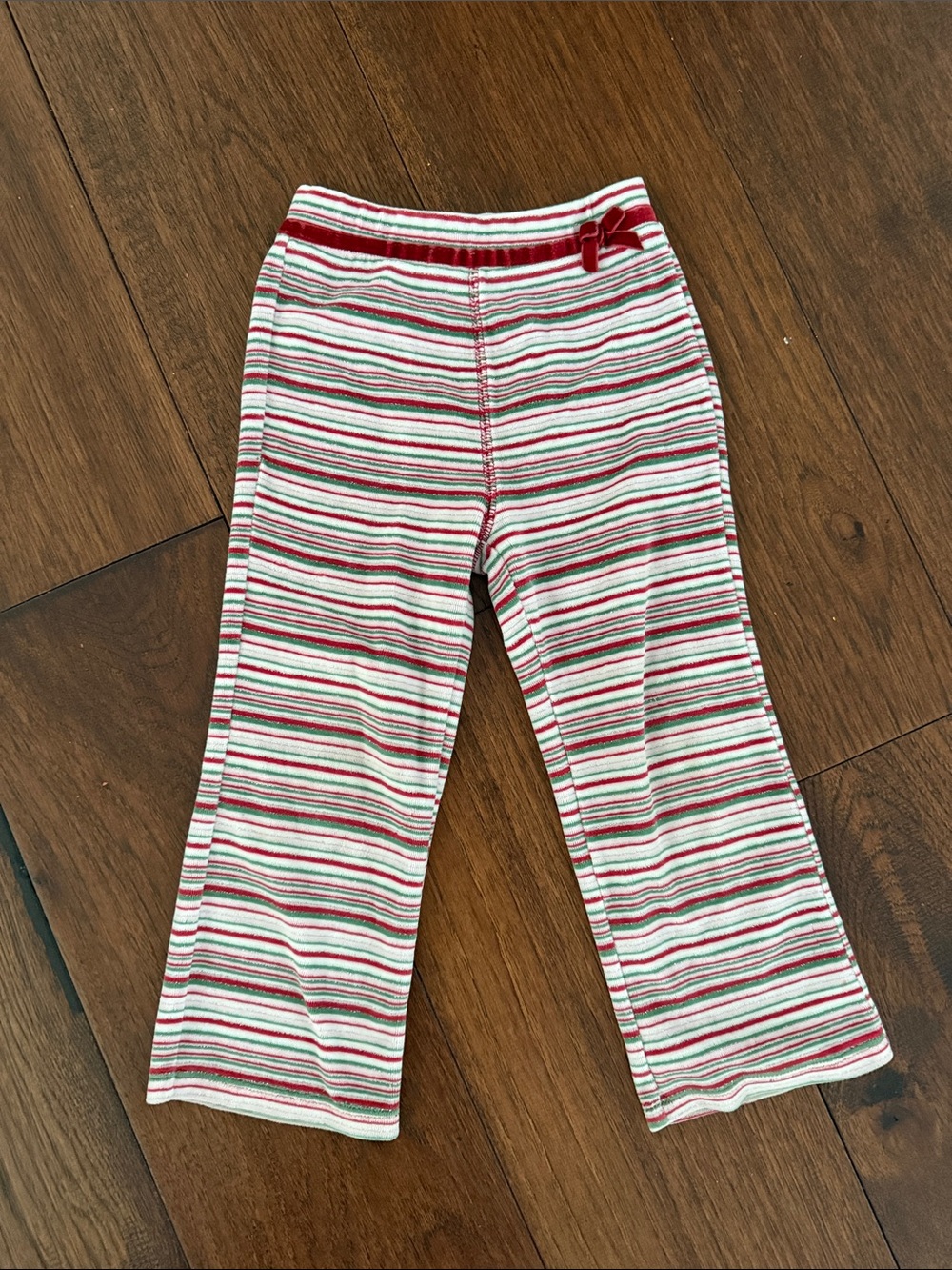 Vintage christmas striped flare pants